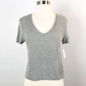 PST Cropped Top Tee Gray Size XL